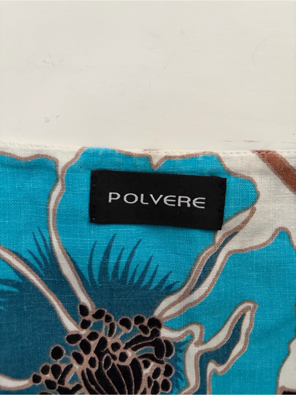 Polvere Pure Linen Italy Floral Flared Open Front Skirt White Blue size Large - Picture 5 of 16